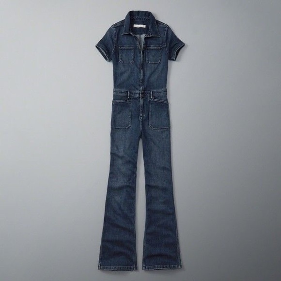 Abercrombie & Fitch Pants - Abercrombie & Fitch Denim Flare Jumpsuit